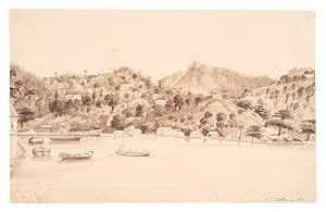 Bild des Verkufers fr [Grenada] Original signed pencil and wash drawing of The Carenage, St. George's, Grenada zum Verkauf von Donald A. Heald Rare Books (ABAA)