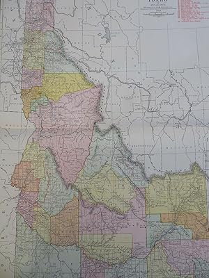 Idaho Boise Twin Falls Grangeville Halley 1912 McNally large detailed map