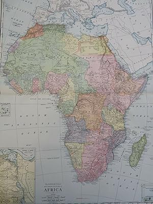 Africa South Africa Belgian Congo Cameroon Egypt 1912 McNally large detailed map