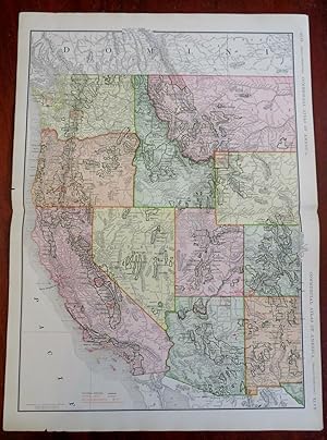 Western U.S. California Colorado Arizona Utah Nevada 1912 McNally detailed map