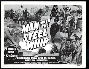 Bild des Verkufers fr Man with the Steel Whip 11'x14' Title Lobby Card Dick Simmons zum Verkauf von DTA Collectibles