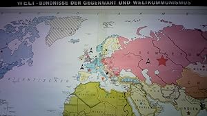 Welt: Bündnisse der Gegenwart und Weltkommunismus, Maßstab 1:16.000.000