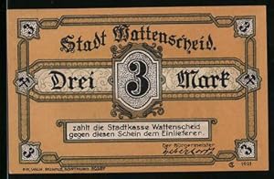 Notgeld Wattenscheid, 3 Mark, Zeche Centrum