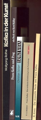 Imagen del vendedor de (5 Titel zu Franz Kafka:) I: Rothe, W.: Kafka in der Kunst. II: Kallay, K.: Franz Kafka und Prag. III: Schrf, Ch.: Franz Kafka. Poetischer Text und heilige Schrift. IV: Beicken, P.U.: Franz Kafka. Eine kritische Einfhrung in die Forschung. V: Kreis, R.: Die doppelte Rede des Franz Kafka. Eine textlinguistische Analyse. a la venta por Antiquariat Buechel-Baur