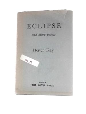 Bild des Verkufers fr Eclipse and Other Poems zum Verkauf von World of Rare Books