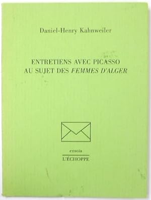 Bild des Verkufers fr Entretiens Avec Picasso Au Sujet Des Femmes D'Alger zum Verkauf von PsychoBabel & Skoob Books