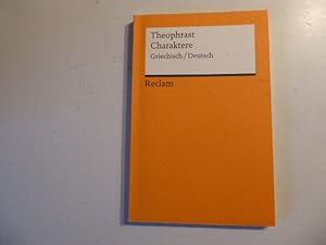 Bild des Verkufers fr Theophrast. Charaktere. Griechisch / Deutsch. TB zum Verkauf von Deichkieker Bcherkiste