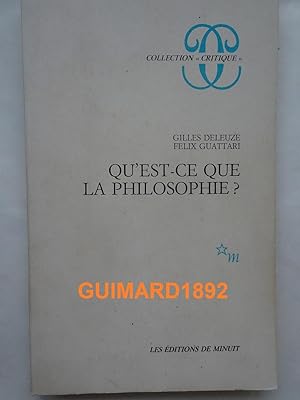 Image du vendeur pour Qu'est-ce que la philosophie ? mis en vente par Librairie Michel Giraud