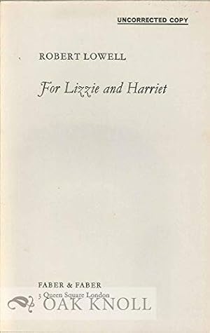 Seller image for For Lizzie and Harriet for sale by WeBuyBooks