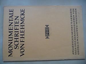 - Monumentale Schriften. Anlaesslich Seines 75. Geburtstages 1953 Herausgegeben Von D.W.Callwey, ...