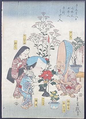 [Good-luck Print depicting people born in the Water and Earth signs entering a cycle of good fort...