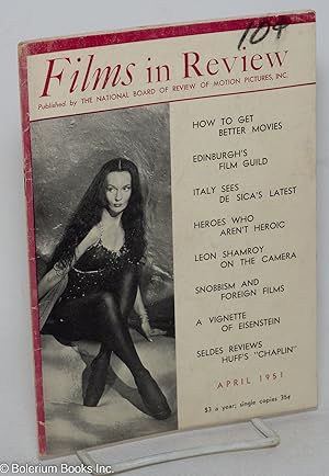 Seller image for Films in Review: vol. 2, #4, April 1951: How to Get Better Movies for sale by Bolerium Books Inc.