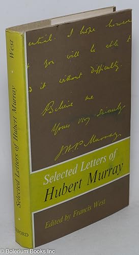 Seller image for Selected Letters of Hubert Murray for sale by Bolerium Books Inc.