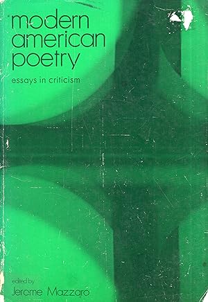 Bild des Verkufers fr Modern American Poetry: Essays in Criticism zum Verkauf von A Cappella Books, Inc.
