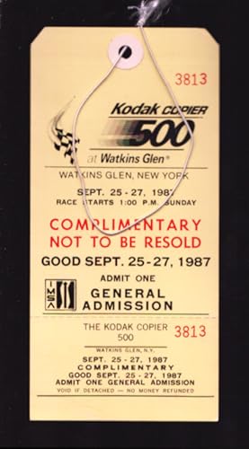 Watkins Glen Speedway IMSA Auto Race Ticket Stub 6/27/1987-Kodak Copier 500 at Watkins Glen Ticke...