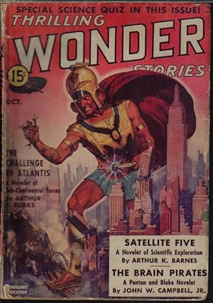 Imagen del vendedor de THRILLING WONDER Stories: October, Oct. 1938 a la venta por Books from the Crypt
