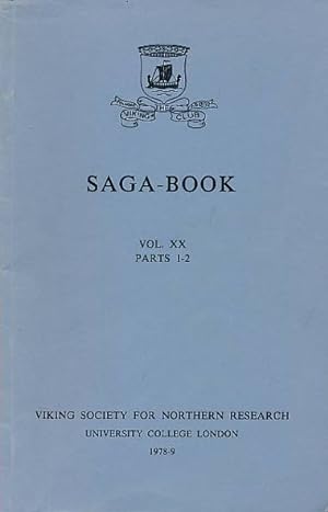 Bild des Verkufers fr Saga-Book of the Viking Society. Volume XX Parts 1-2. 1978-9 zum Verkauf von Barter Books Ltd