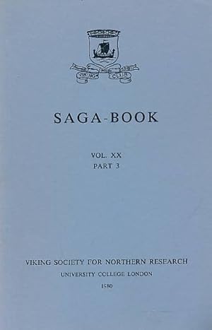 Immagine del venditore per Saga-Book of the Viking Society. Volume XX Part 3. 1980 venduto da Barter Books Ltd