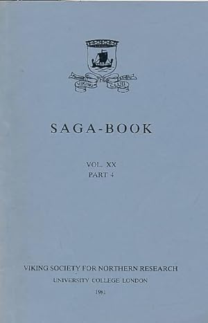 Imagen del vendedor de Saga-Book of the Viking Society. Volume XX Part 4. 1981 a la venta por Barter Books Ltd