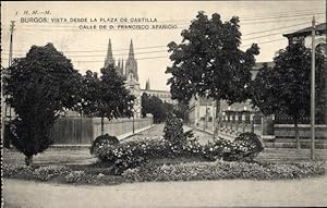 Bild des Verkufers fr Ansichtskarte / Postkarte Burgos Kastilien und Len, Vista desde la Plaza de Castilla zum Verkauf von akpool GmbH