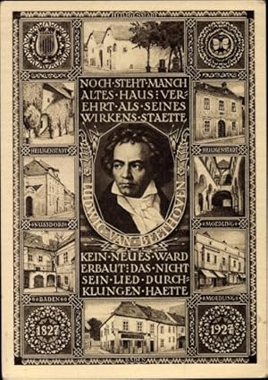 Ganzsache Ansichtskarte / Postkarte Mödling in Niederösterreich, Komponist Ludwig van Beethoven, ...