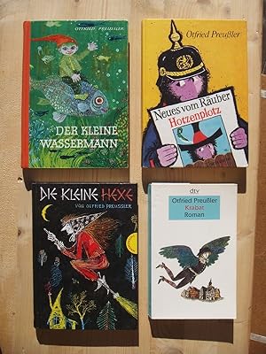 Bild des Verkufers fr Vier Bcher: 1. Der kleine Wassermann [10. Auflage 1965] ; 2. Neues vom Ruber Hotzenplotz [17. Auflage] ; 3. Die kleine Hexe [ohne Jahr, nach 2007] ; 4. Krabat [15. Auflage] zum Verkauf von Versandantiquariat Manuel Weiner