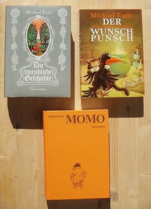 Drei Bücher: 1. Die unendliche Geschichte [17. Auflage, Leinen] ; 2. Momo [30. Auflage] ; 3. Der ...