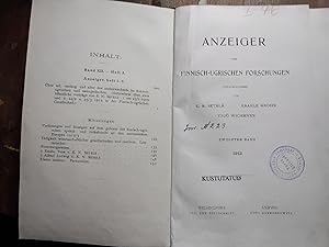 Finnisch - Ugrische Forschungen Zeitschrift für finnisch - ugrische Sprach - und Volkskunde Nebst...