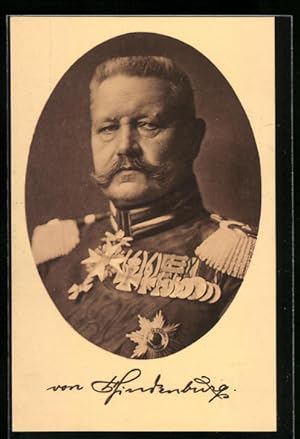 Ansichtskarte Paul von Hindenburg in Uniform mit Orden