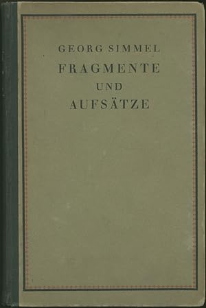 Fragmente und Aufsätze aus dem Nachlaß und Veröffentlichungen der letzten Jahre. (Herausgegeben u...