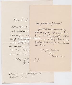 2 eigenhändige Briefe m. Unterschrift, o.O., 9.1.9 u. o.D. (1911). 2 S. 4to bzw. 8vo.