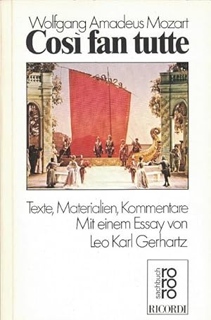 Bild des Verkufers fr Wolfgang Amadeus Mozart. Cosi fan tutte. Texte, Materialien, Kommentare. zum Verkauf von La Librera, Iberoamerikan. Buchhandlung