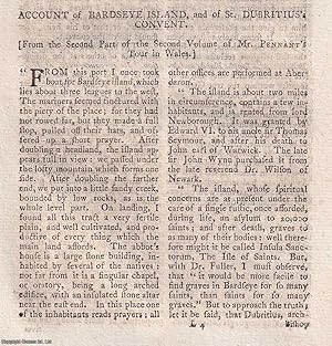 Seller image for Account of Bardsey Island, and of St. Dubritius's Convent, Clynnog Church, St. Beuno's Tomb, and Caernarvon Castle, by Thomas Pennant. An original article from The New Annual Register for 1783. for sale by Cosmo Books