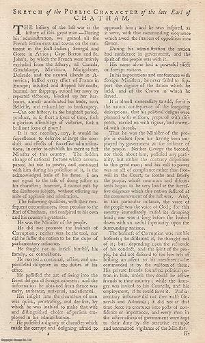 Imagen del vendedor de William Pitt, 1st Earl of Chatham 1708-1778. Sketch of the Public Character of the late Earl of Chatham; the Funeral Procession; Lord Chatham's Will. An original article from The Universal Magazine for 1778. a la venta por Cosmo Books