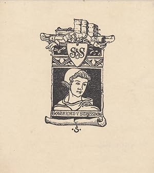 Immagine del venditore per S & S [Fritz Schlesier, Straburg]. Bste des Gottfried von Strassburg, darber alte Bcher und Schriftband mit "1881". venduto da Antiquariat  Braun