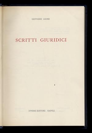 Scritti giuridici.