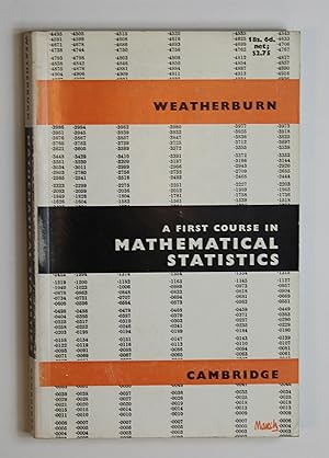 Image du vendeur pour A FIRST COURSE IN MATHEMATICAL STATISTICS mis en vente par Our Kind Of Books