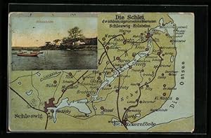 Ansichtskarte Maasholm, Landkarte von Schleswig Holstein