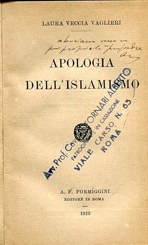 Seller image for Apologia dell'islamismo. for sale by Studio Bibliografico Viborada