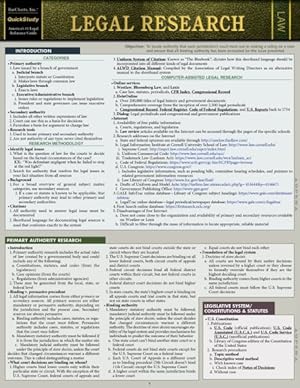 Seller image for Legal Research : A Quickstudy Laminated Law Reference for sale by GreatBookPrices