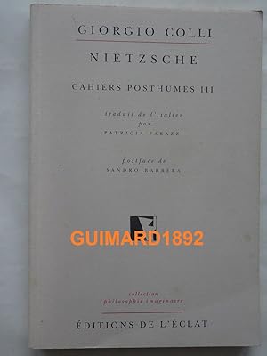 Nietzsche Cahiers posthumes III
