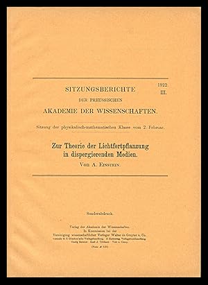 Zur Theorie der Lichtfortpflanzung in dispergierenden Medien. Offprint from Sitzungsbericht der P...