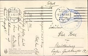 Dt. Feldpost, Truppenstempel, Kiel, Kaiserliche Marine 3. Komp. 1. Matrosen Division, I WK