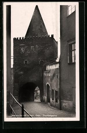 Ansichtskarte Habelschwerdt b. Glatz, Durchgang unter dem Stadtbergturm