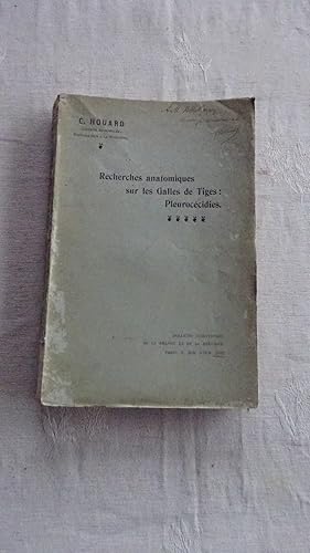 Seller image for RECHERCHES ANATOMIQUES SUR LES GALLES DES TIGES : PLEUROCECIDIES for sale by LIBRAIRIE PHILIPPE  BERTRANDY