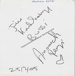 Bild des Verkufers fr Original Autogramm Anouschka Renzi /// Autogramm Autograph signiert signed signee zum Verkauf von Antiquariat im Kaiserviertel | Wimbauer Buchversand