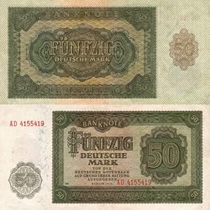 Immagine del venditore per Banknote ber Fnfzig Deutsche Mark. venduto da Antiquariat Heinz Tessin