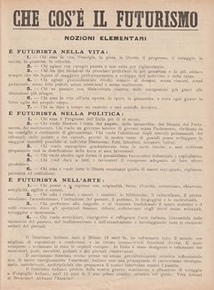 Imagen del vendedor de Che cos' il futurismo. Nozioni elementari a la venta por Libreria Giorgio Maffei