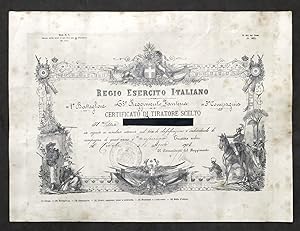 Seller image for Regio Esercito Italiano 63 Rgt. Fanteria Certificato di Tiratore Scelto - 1902 for sale by Chartaland