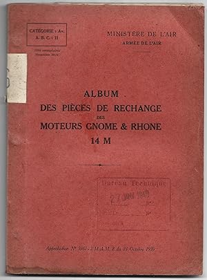 ALBUM de Pièces de RECHANGE des moteurs GNOME & RHONE 14M 1939